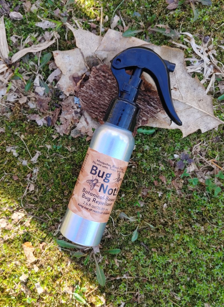 Bug Not! botanical-based bug repellent spray bottle on a natural background