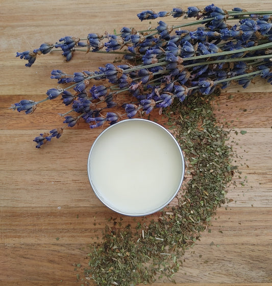 natural lip balm with pure ingredients lavender and peppermint  essential oils skin repair renew